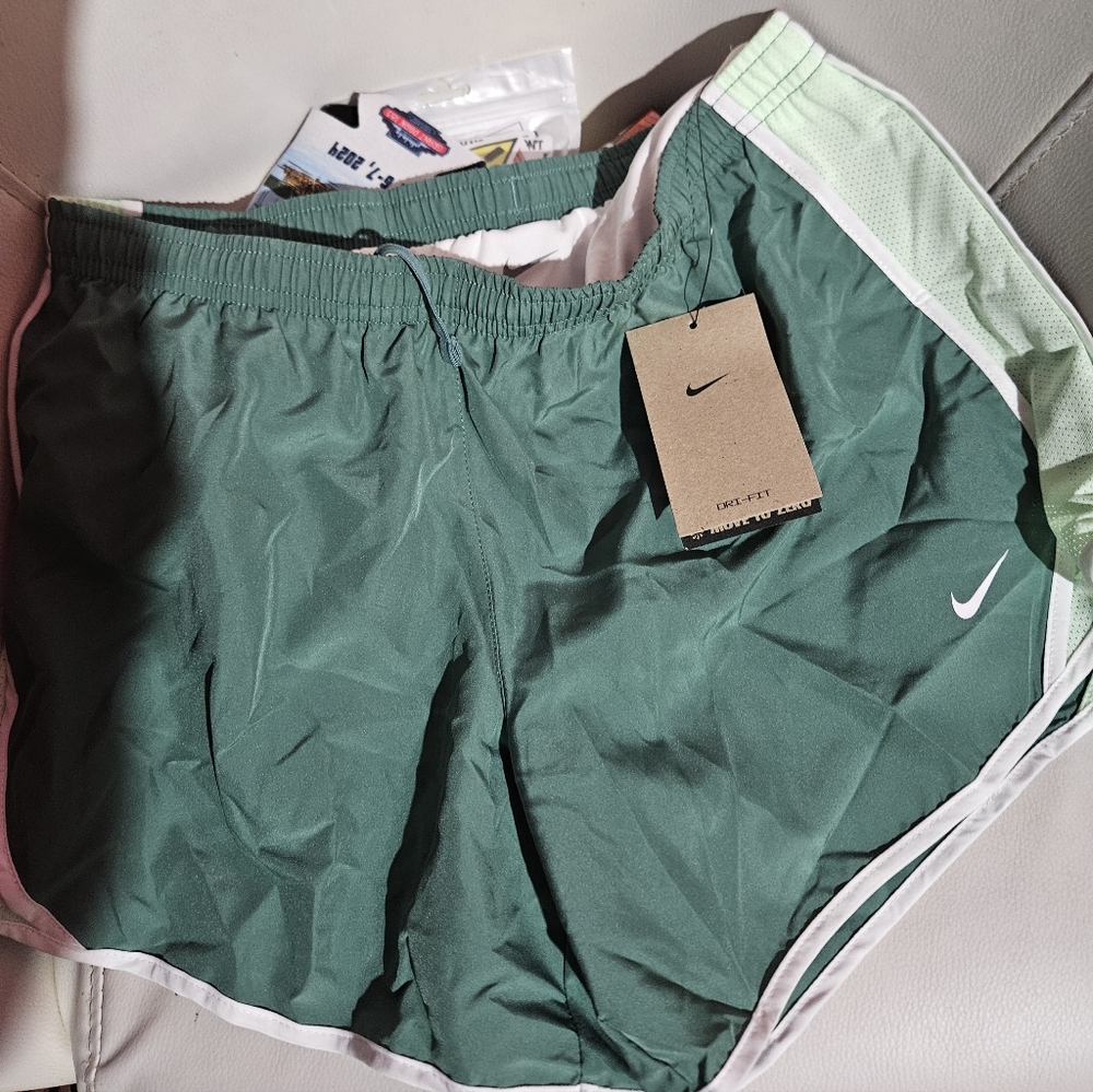 Nike Dri-FIT Green and White Shorts